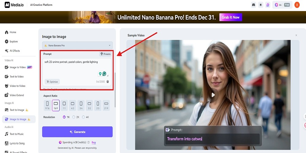 Media.io: How to Turn a Photo into an Anime Image with AI