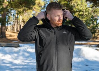 Alt text: Man in a heated jacket