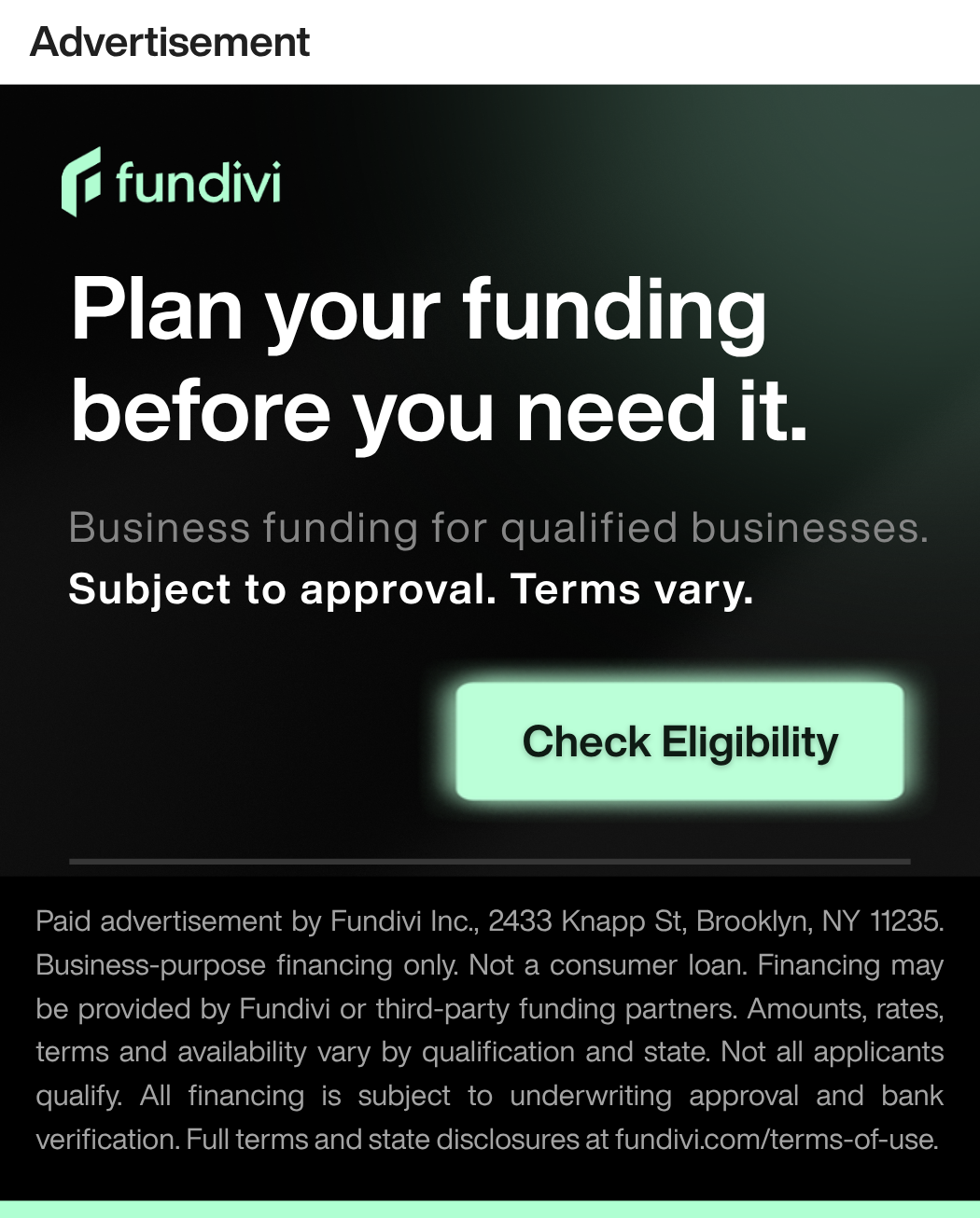 Apply for a business loan in minutes