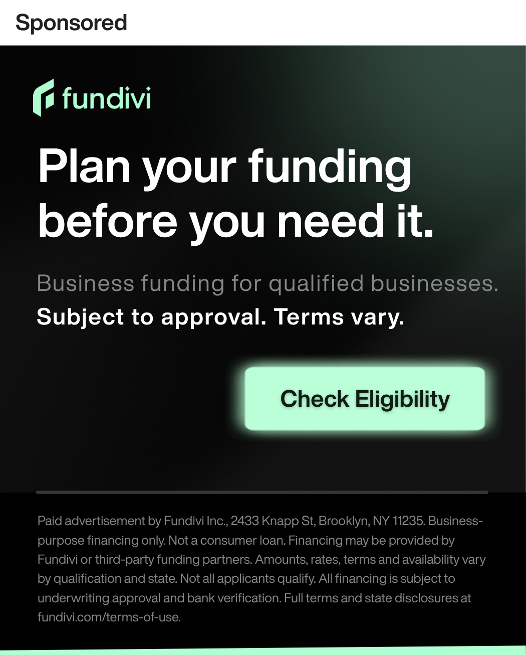 Apply for a business loan in minutes