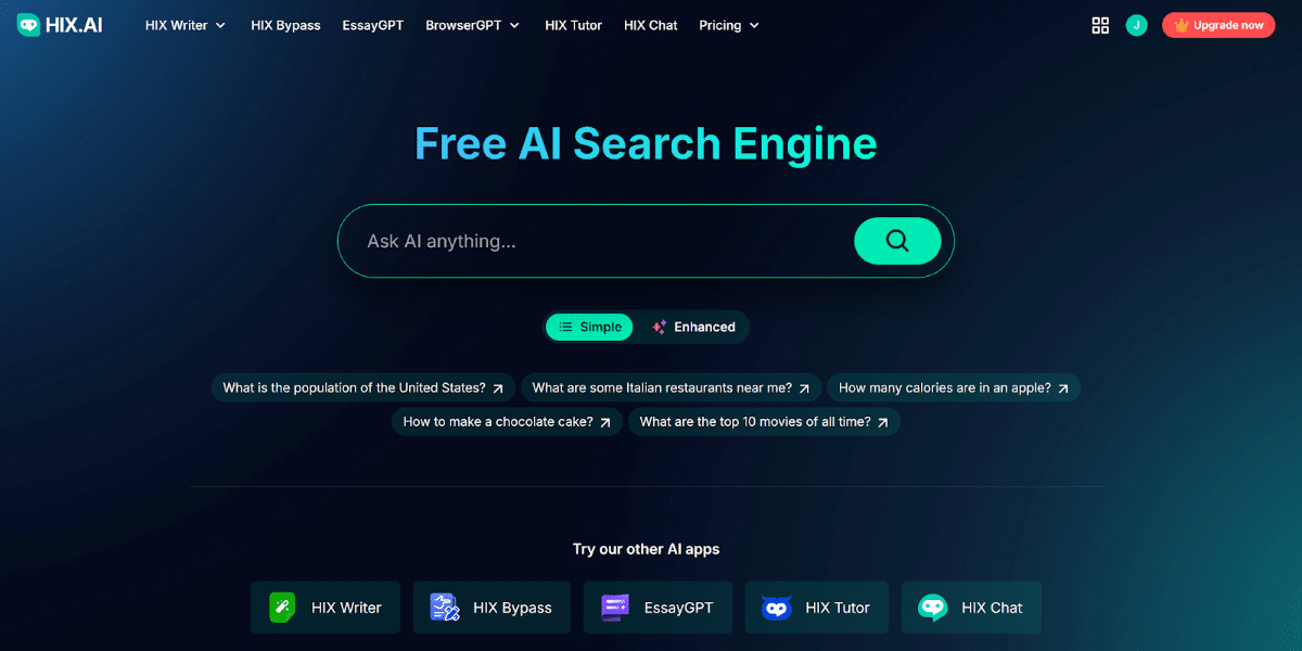 HIX AI Next-Gen AI Search Engine Technology