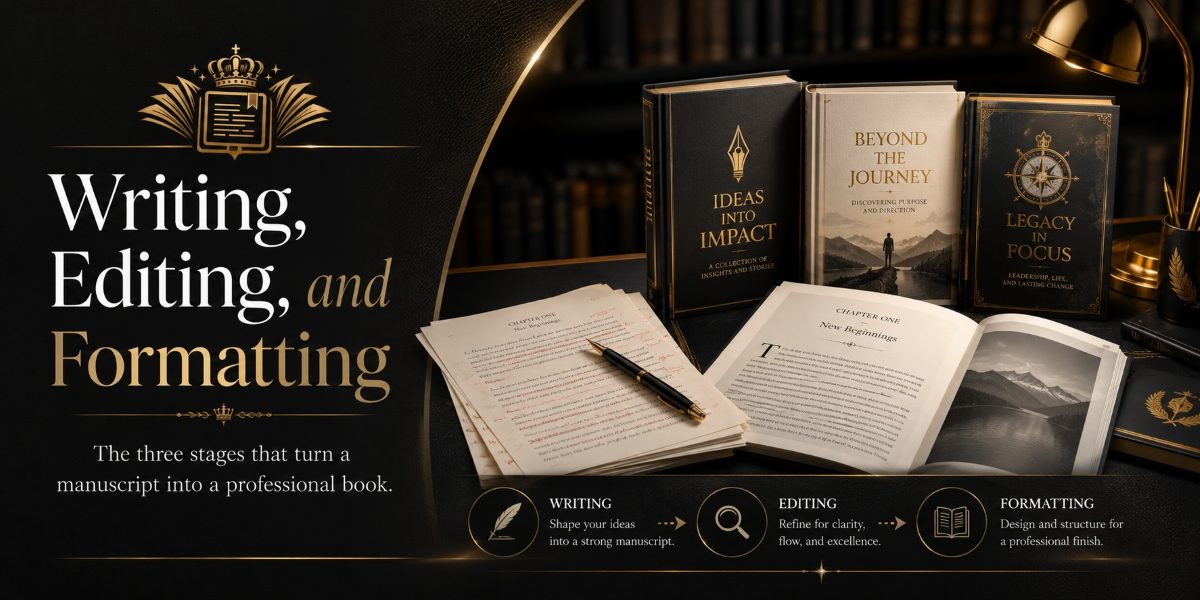 Writing, Editing, and Formatting: The Three Stages That Turn a Manuscript Into a Professional Book